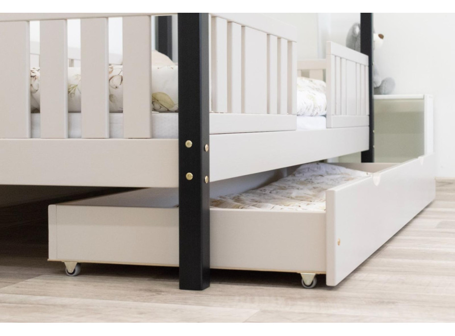 Detská domčeková posteľ z masívu borovice NIKO S 20 - 190x90 cm