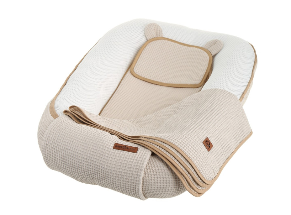 Hniezdočko (kokon) pre bábätko - BABYMAM AIR 3D SAFE SLEEP SET - béžové