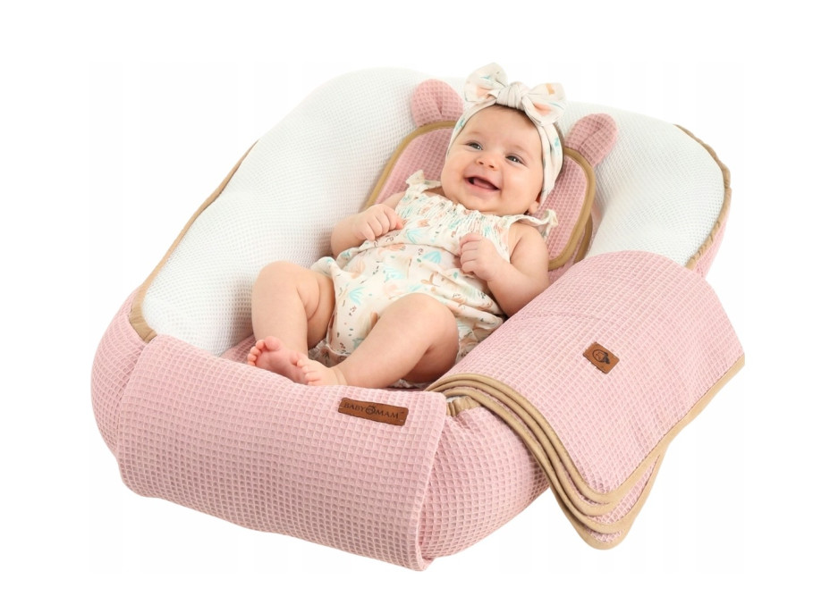 Hniezdočko (kokon) pre bábätko - BABYMAM AIR 3D SAFE SLEEP SET - ružové