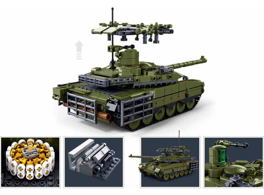 Sluban Model Bricks M38-B1377 Tank T-90M-S v mierke 1:35