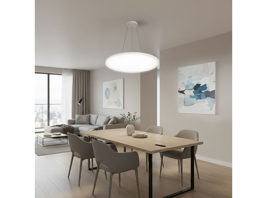 Solight LED osvetlenie s diaľkovým ovládačom Estela White, 50W, 5400lm, 60cm, URG