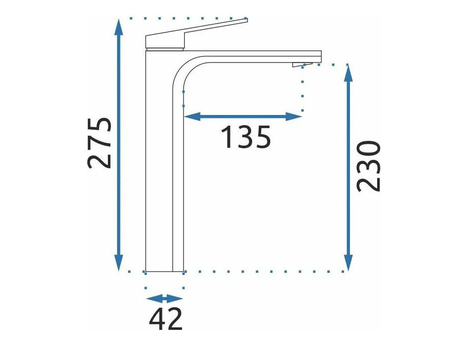 Umývadlová batéria REA MARCO - gun grey - vysoká