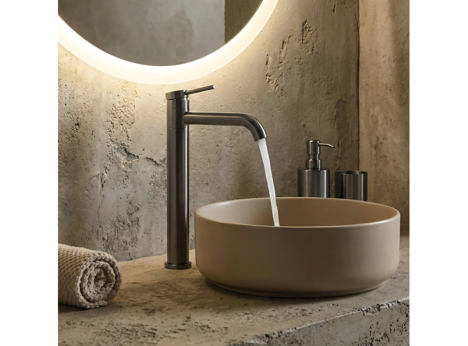 Umývadlová batéria REA LUNGIS - gun grey - vysoká