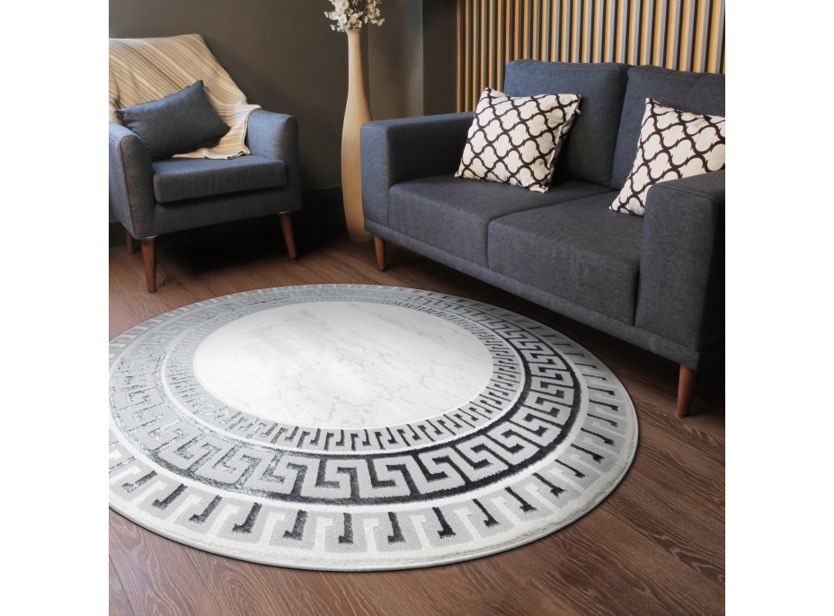 Kusový koberec Allure 1960 white/grey kruh