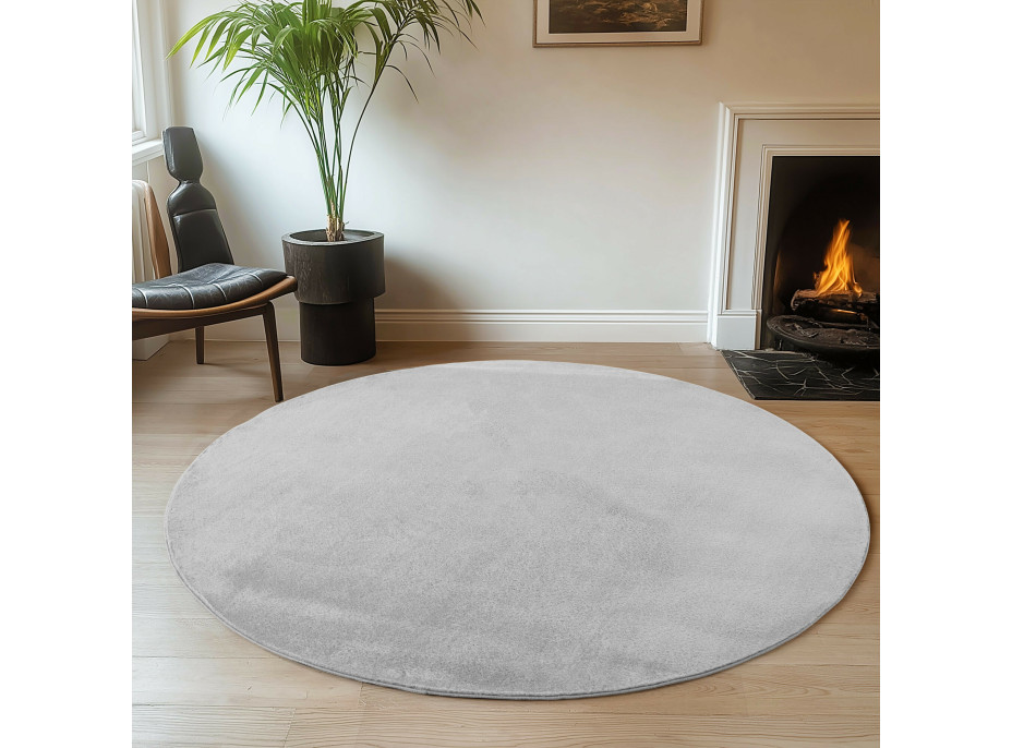 Kusový koberec Joy 1400 silver kruh