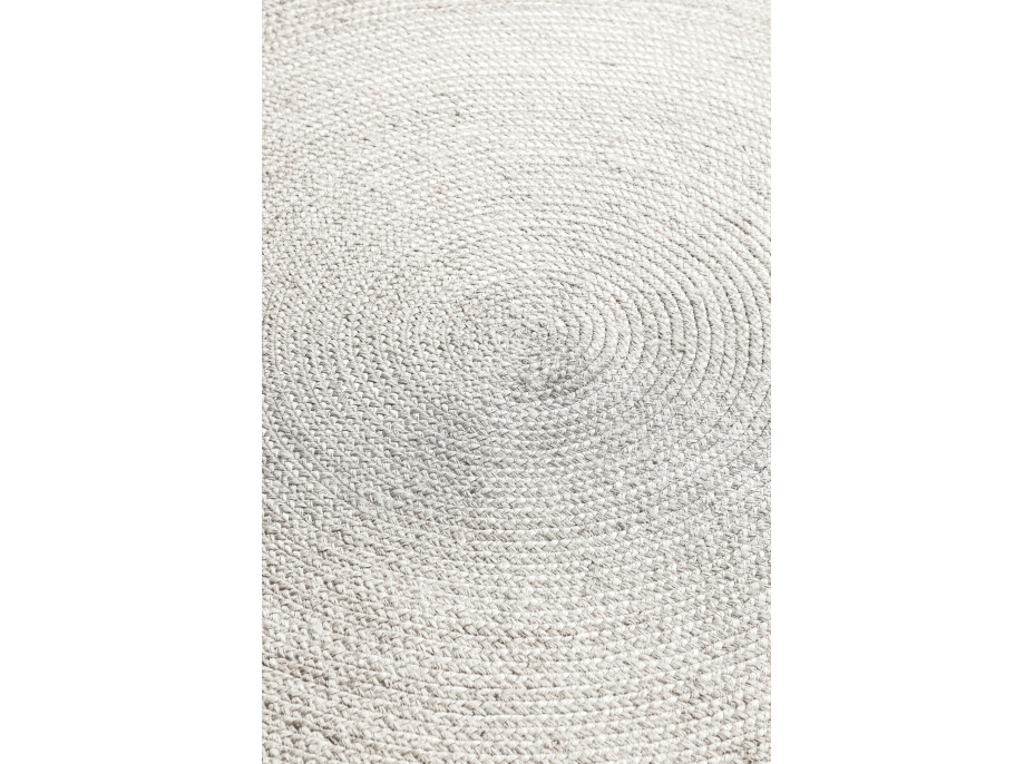 Kusový koberec Jute Braided 106321 White kruh