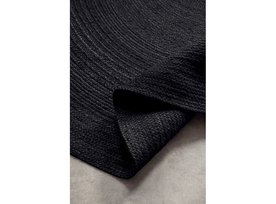 Kusový koberec Jute Braided 106322 Black kruh