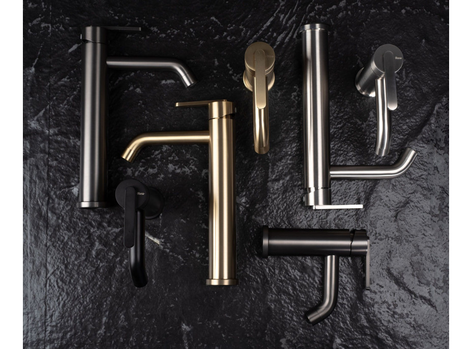 Umývadlová batéria REA ONTARIO - gun grey - vysoká