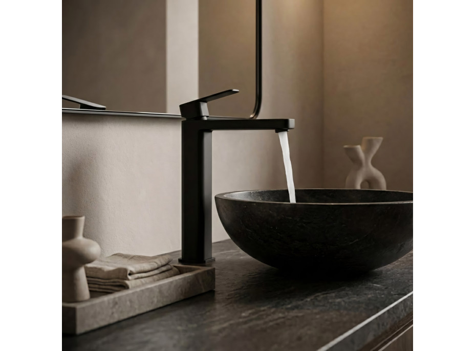 Umývadlová batéria REA ARLO - čierna - vysoká