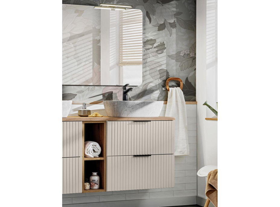 Kúpeľňová závesná skrinka s doskou ADÉLA 80 cm - kašmírová