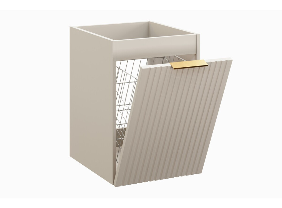 Kúpeľňová závesná skrinka ADÉLA - nízka spodná s košom na bielizeň - kašmírová