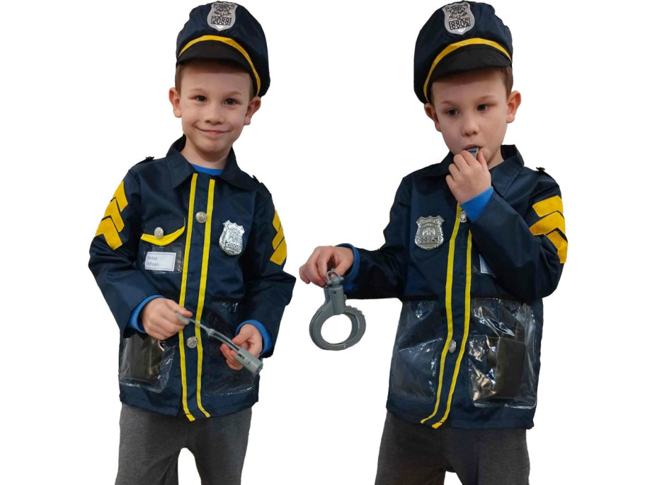 Karnevalový kostým - Policajt s putami 3-8 rokov