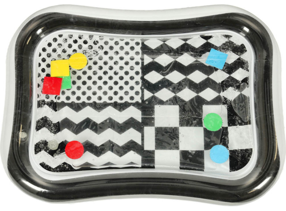 Nafukovacia vodná podložka s kontrastnými čiernobielymi vzormi - 65 cm x 50 cm