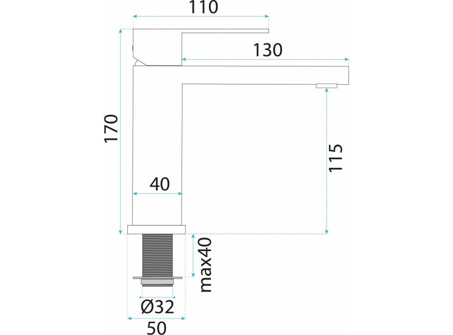 Umývadlová batéria REA ARLO - čierna - nízka