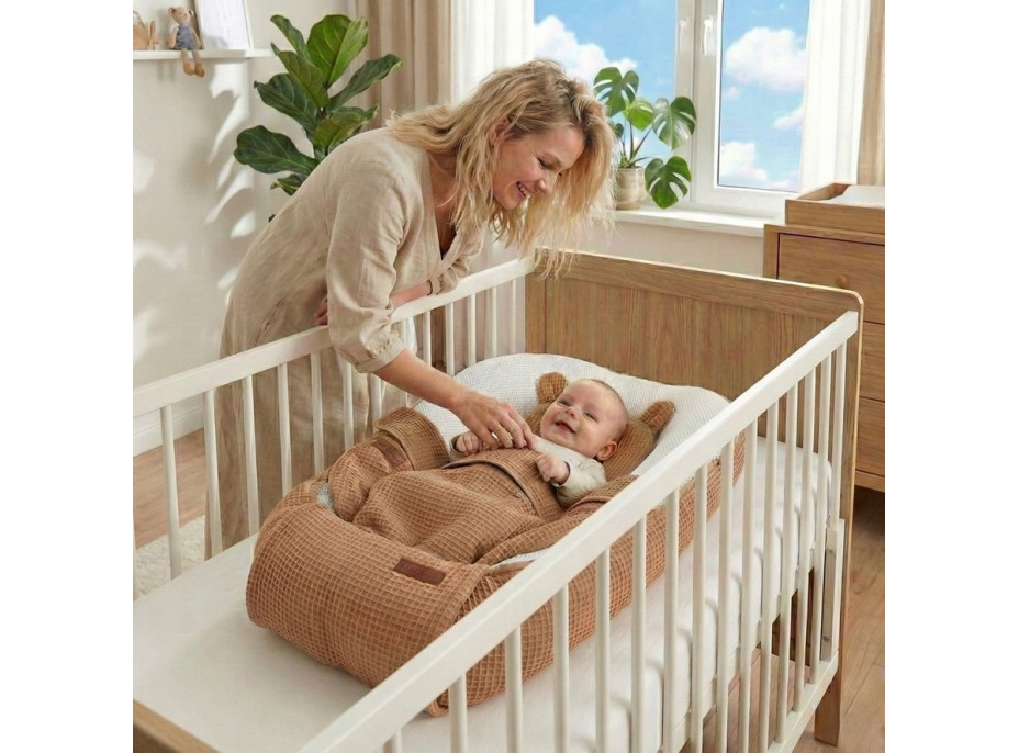Hniezdočko (kokon) pre bábätko - BABYMAM AIR 3D SAFE SLEEP SET - cappuccino