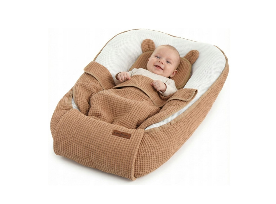 Hniezdočko (kokon) pre bábätko - BABYMAM AIR 3D SAFE SLEEP SET - cappuccino