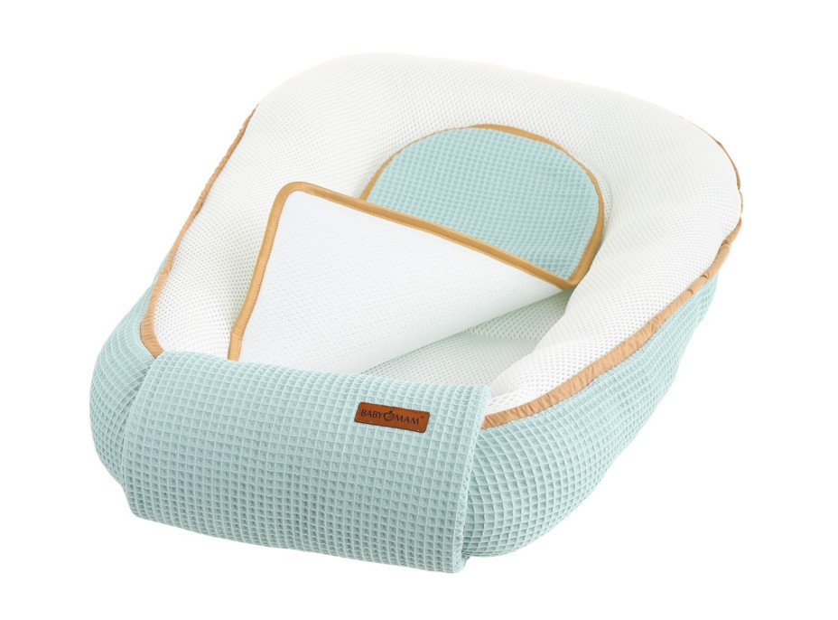 Hniezdočko (kokon) pre bábätko - BABYMAM AIR 3D SAFE SLEEP SET - šalviové