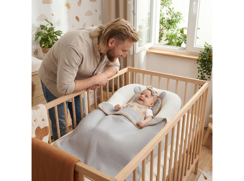 Hniezdočko (kokon) pre bábätko - BABYMAM AIR 3D SAFE SLEEP SET - šedé