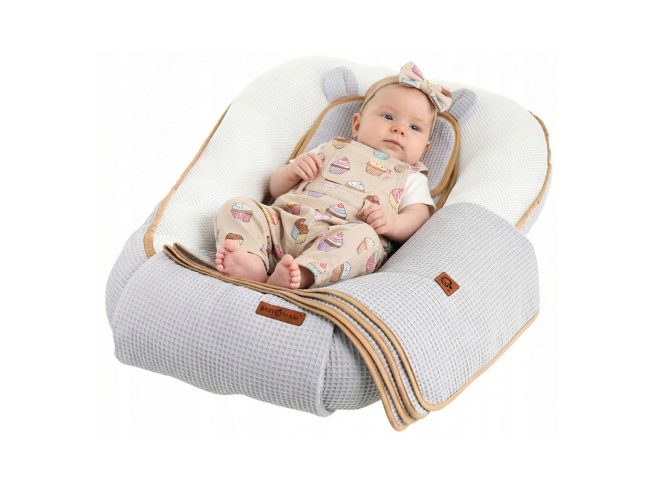 Hniezdočko (kokon) pre bábätko - BABYMAM AIR 3D SAFE SLEEP SET - šedé