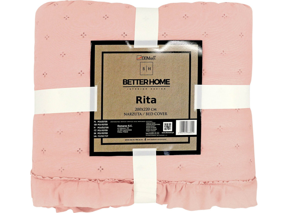 Prikrývka na posteľ RITA 200x220 cm - ružová