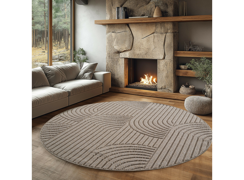 Kusový koberec Helix 2201 beige kruh