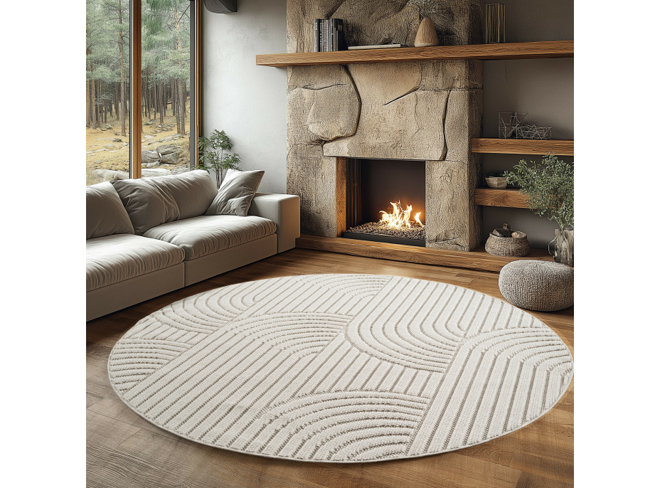 Kusový koberec Helix 2201 cream kruh