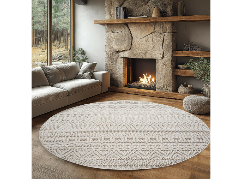 Kusový koberec Helix 2202 cream kruh