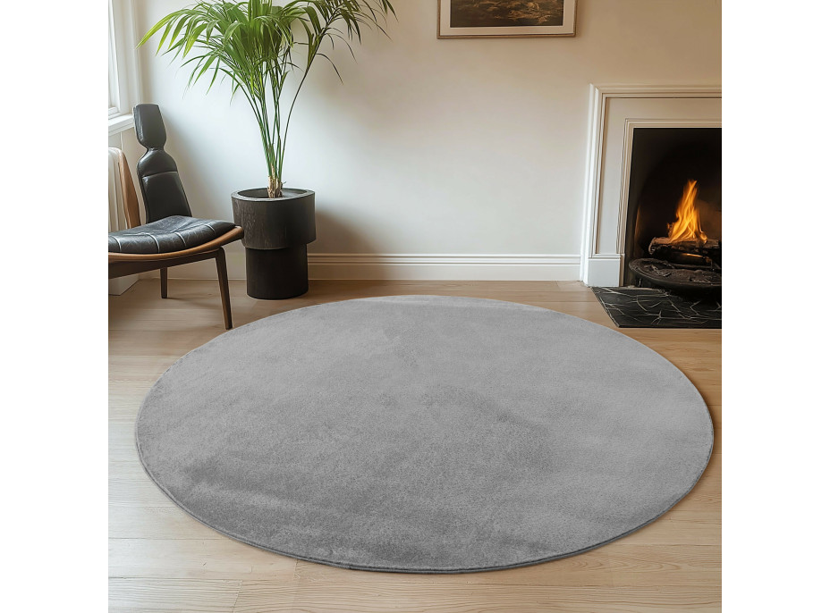 Kusový koberec Joy 1400 grey kruh