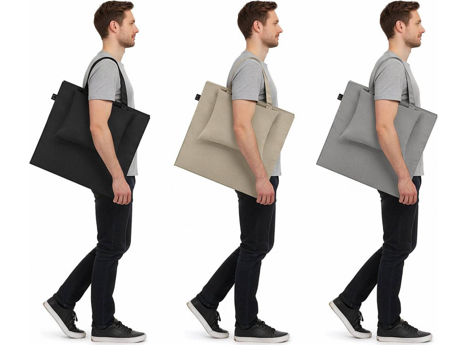 Skladacia podložka SURVIVAL s vankúšom - 180x50 cm - čierna