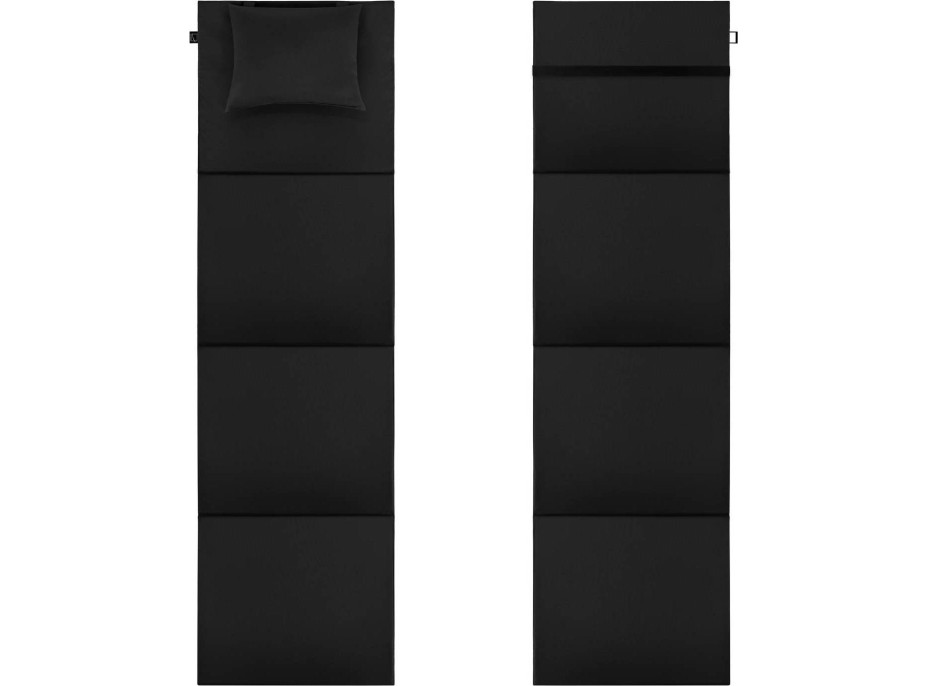 Skladacia podložka SURVIVAL s vankúšom - 180x50 cm - čierna