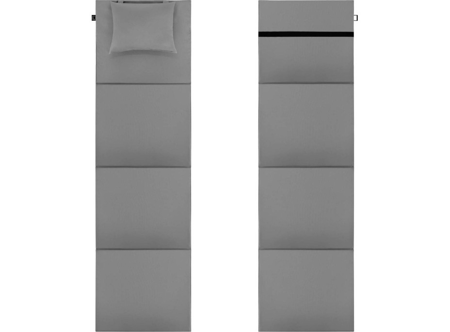 Skladacia podložka SURVIVAL s vankúšom - 180x50 cm - šedá