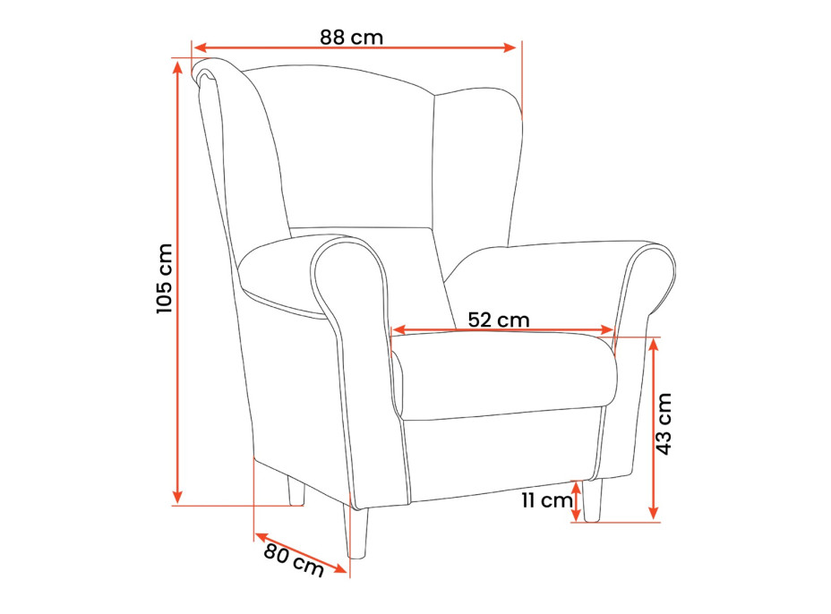 Kreslo ušiak Style (viac variant)