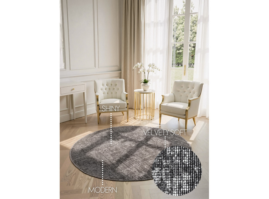 Kusový koberec Brilliance Prisma 106310 Silver Grey z kolekcie Elle kruh