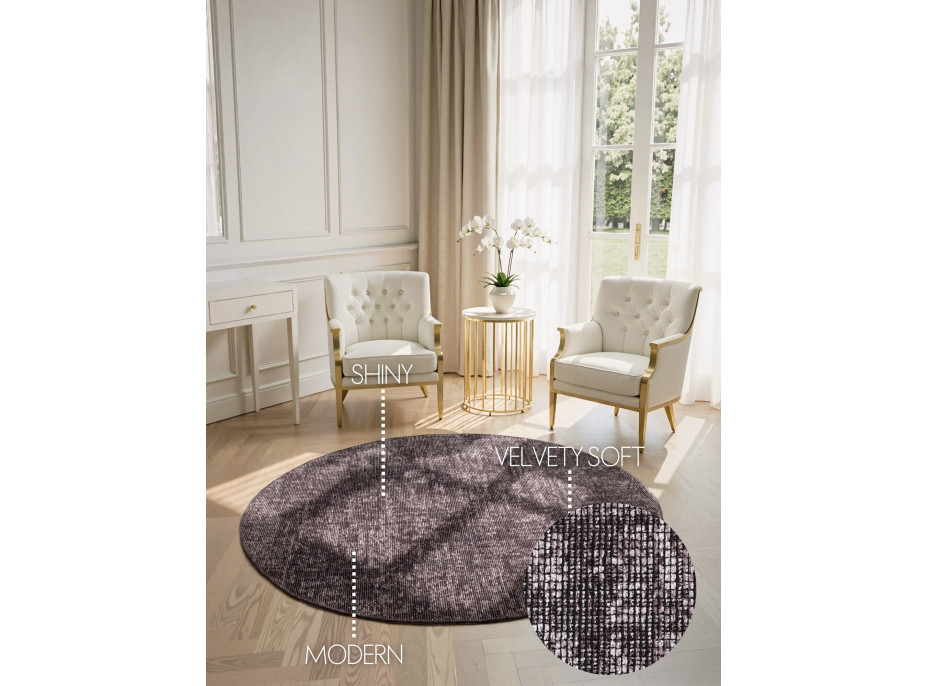 Kusový koberec Brilliance Prisma 106311 Brown z kolekcie Elle kruh