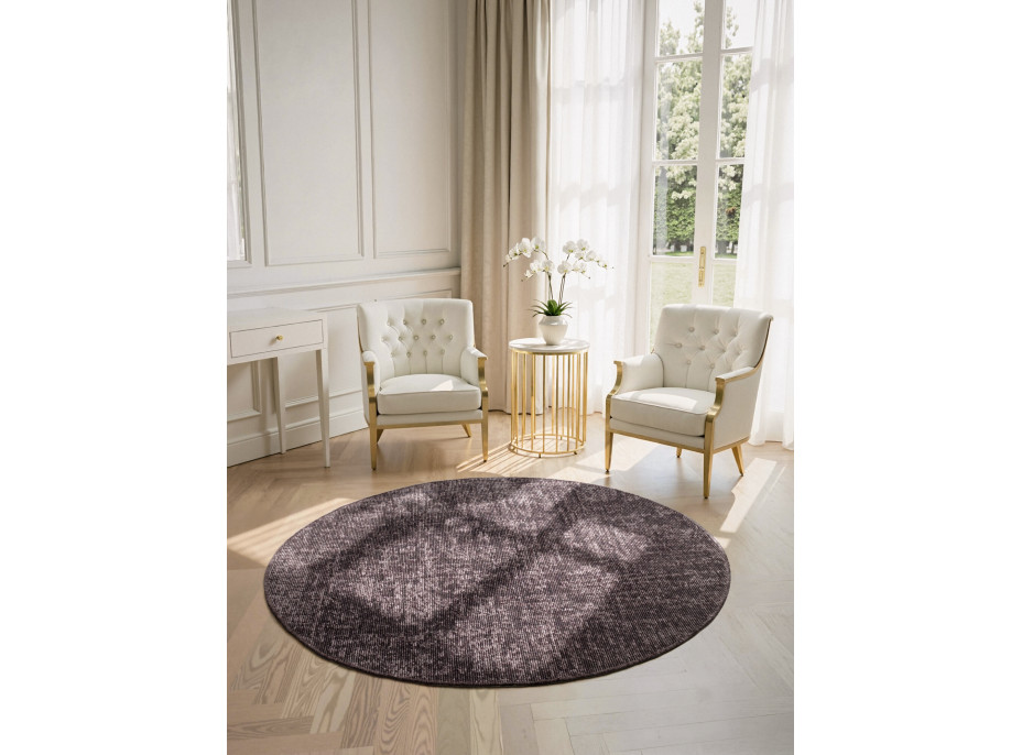 Kusový koberec Brilliance Prisma 106311 Brown z kolekcie Elle kruh