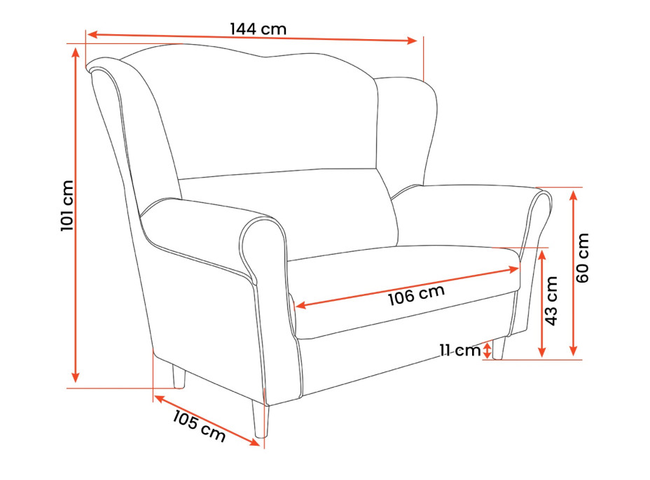 Kreslo ušiak Style II. (viac variant)