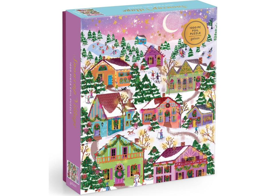 GALISON Metalické puzzle Zasnežená dedinka 1000 dielikov