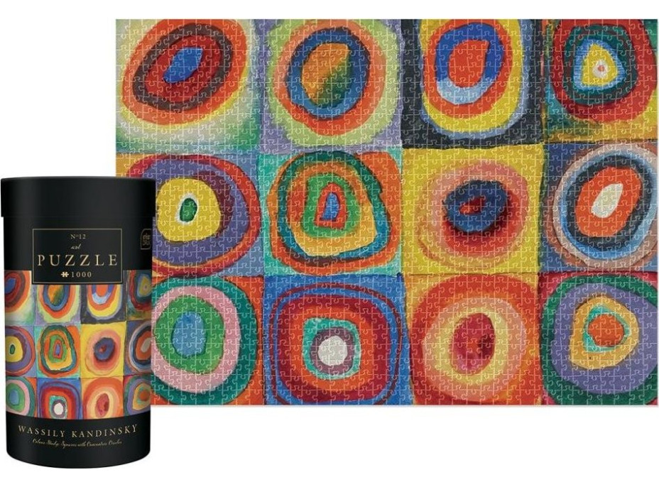 INTERDRUK Puzzle Art 12: Farebná štúdia: Štvorce so sústrednými kruhmi 1000 dielikov