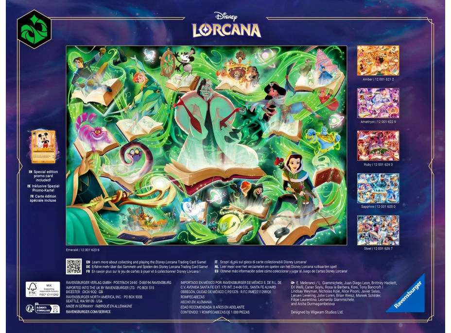 RAVENSBURGER Puzzle Disney Lorcana - Glimmers of the Realm: Smaragd 1000 dielikov