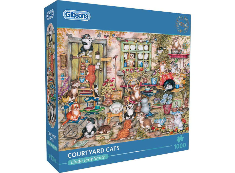 GIBSONS Puzzle Mačky na dvore 1000 dielikov