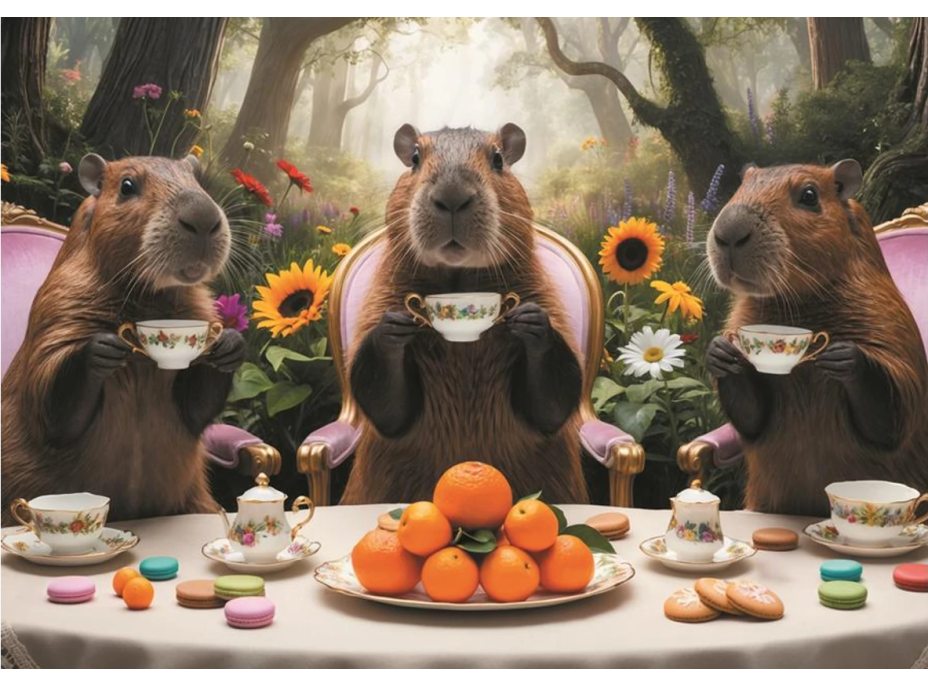 TREFL Puzzle Maľované mestá a Kapybary 4x1000 dielikov