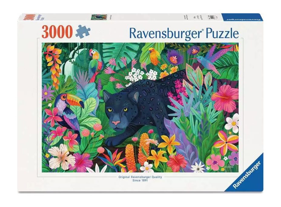 RAVENSBURGER Puzzle Panter v rozkvitnutej džungli 3000 dielikov