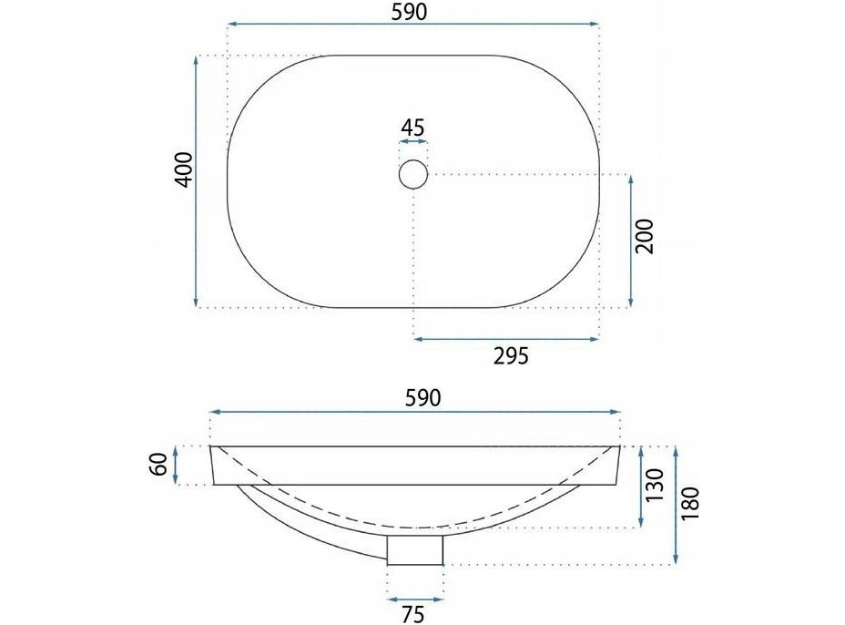 Keramické umývadlo BASARO TERRA - biele
