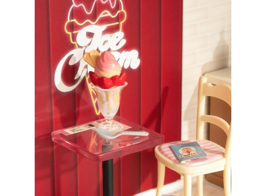 RoboTime 3D drevená skladačka Miniatúra domčeka Predajňa zmrzliny