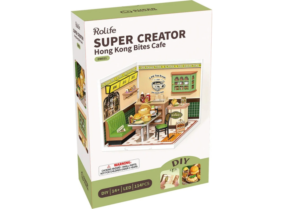 RoboTime 3D drevená skladačka Miniatúra domčeku Hongkonská kaviareň