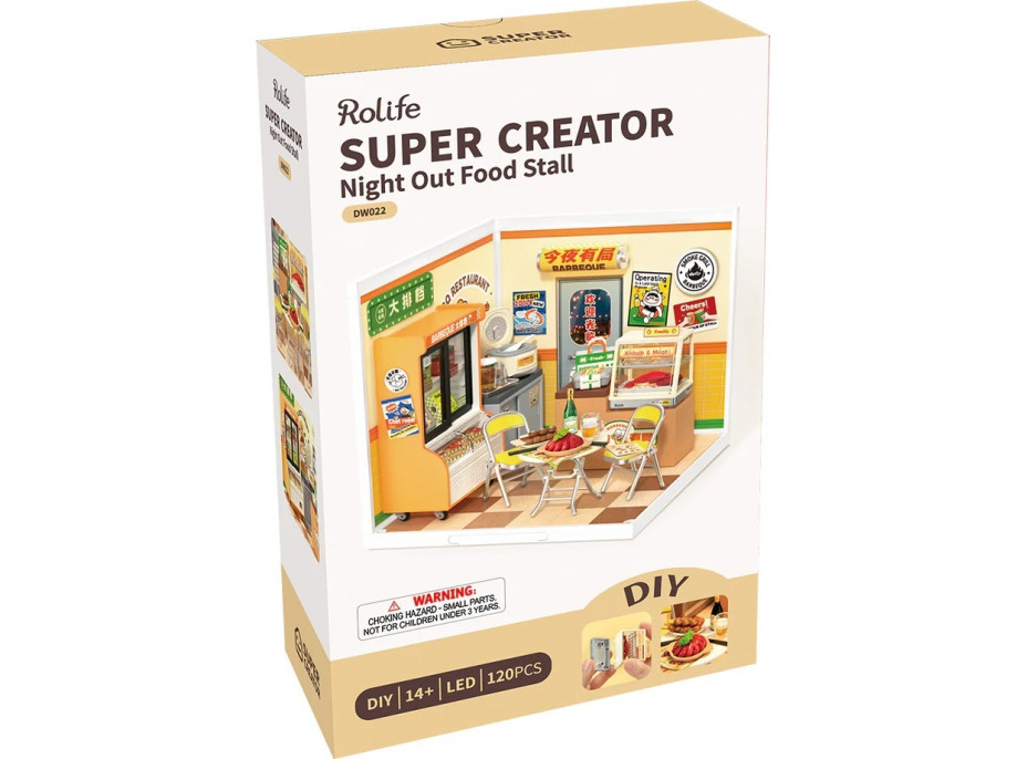 RoboTime 3D drevená skladačka Miniatúra domčeka Rýchle občerstvenie