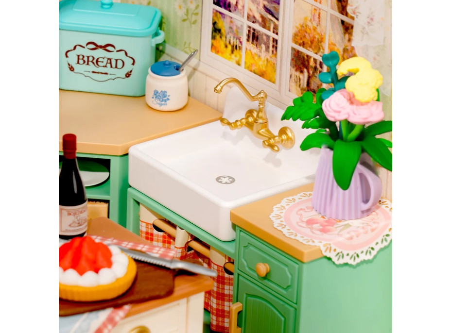 RoboTime 3D drevená skladačka Miniatúra domčeka Farmárska kuchyňa