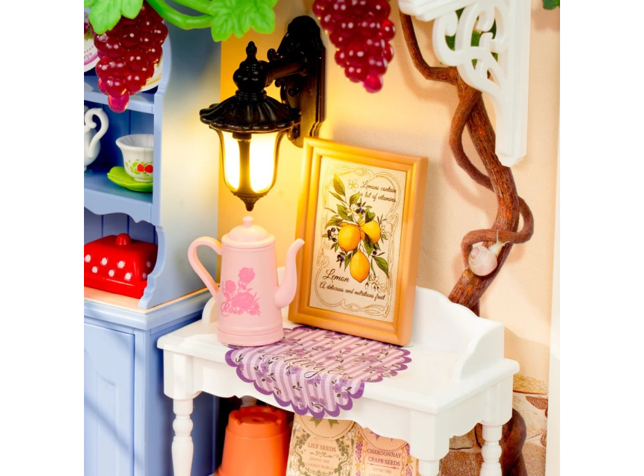 RoboTime 3D drevená skladačka Miniatúra domčeka Letná veranda