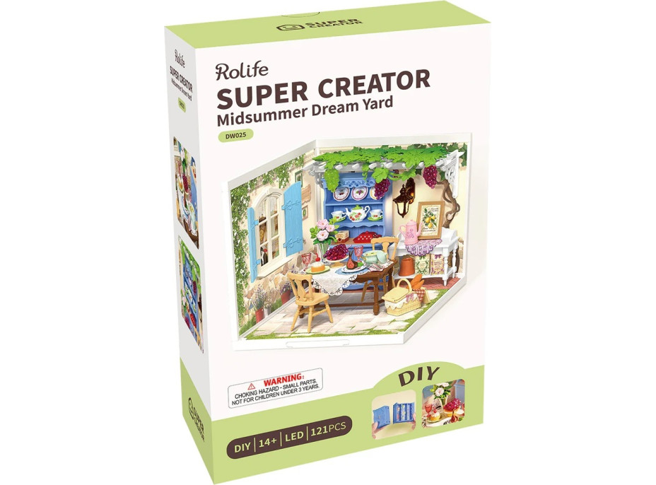 RoboTime 3D drevená skladačka Miniatúra domčeka Letná veranda