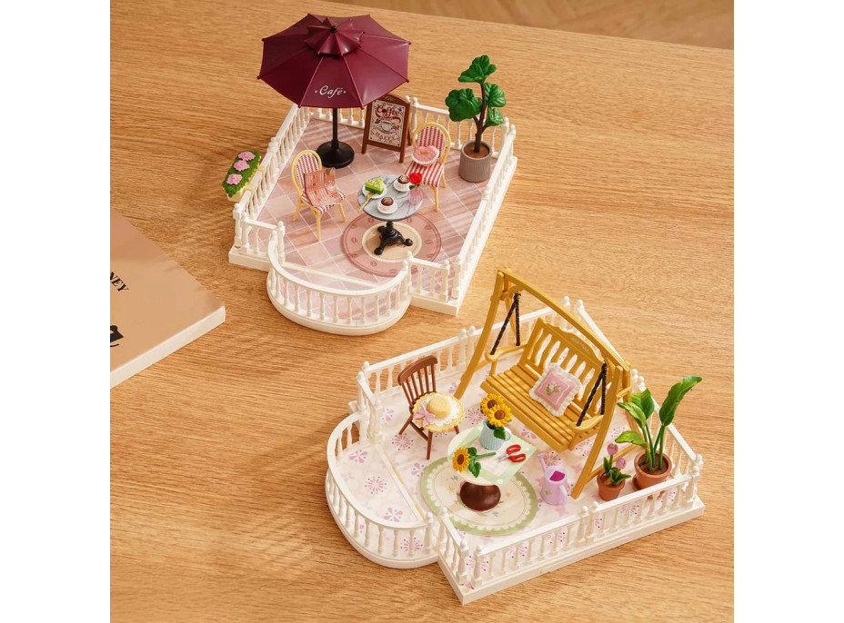 RoboTime 3D drevená skladačka Rozšírenie pre miniatúry domčekov Terasa s hojdačkou